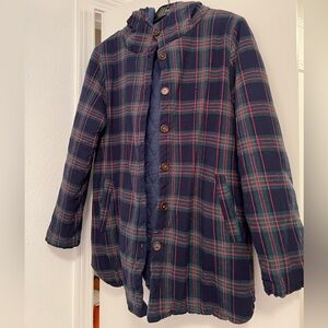 cotton slub plaid coat